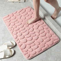 가정용 조약돌 엠보싱 도어 카펫 도어매트 화장실 심플 바람흡수 발매트 욕실 미끄럼방지 매트 매트, 50*80CM, 핑크