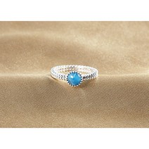 쌍꽈배기링 에퍼타이트 캐보션 6MM 원석 천연석 은반지
