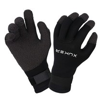 XUKER 워터 장갑 3mm 및 5mm 네오프렌 다섯 손가락 따뜻한 잠수복 겨울 장갑 스쿠버 다이빙 스노클링 패들링 서핑 카약 카누 스피어피싱 스키용 (3mm-블랙-절단 방지, 3mm-black-kevla