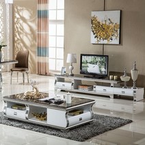 대리석거실장 인조 상판 티비장 세라믹 모던 거실 모니터 스탠드 스테인리스강 캐비닛 메사 테
