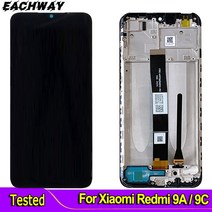 샤오미 레드미 9A 10A LCD 디스플레이 스크린 터치 디지타이저 어셈블리 Poco C31 수리 부품, 한개옵션1, 01 Black No frame