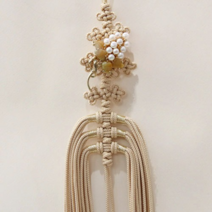 고급 옥 포도 브로치 노리개 - 황색