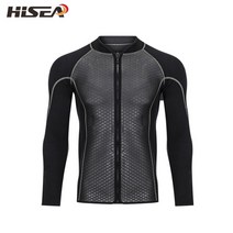 프리다이빙슈트 Hisea-2.5mm 네오프렌 다이빙 자켓 2mm 바지 잠수복 윈드 서핑 상어 피부 낚시 스노클링 탄, 02 tops_04 L