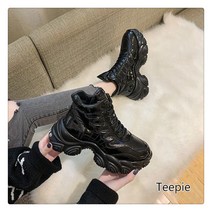 티피 여성 캐주얼 워커 아방가르드 길거리 패션 통굽 기모 어글리 슈즈