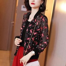 PigPug 블라우스 웨이브 점퍼 여자 짧은 외투 22 춘추 유럽역 다국적 루즈핏 상의 재킷 지퍼 긴팔, 3058#, 4XL