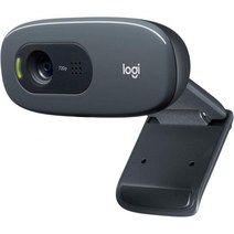 로지텍 C270 HD 웹캠 720p 와이드스크린 비디오 통화 광보정 소음 감소 마이크 Skype 페이스타임 행아웃 WebEx PC/Mac/노트북/태블릿용 블랙