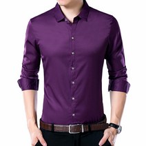 Z3JC 남성 긴팔셔츠 슬림핏 솔리드 비즈니스 봄가을 오피스룩 정장 남성셔츠