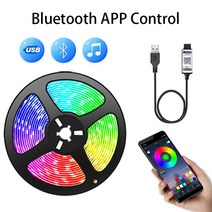 RGB 5050 Led 스트립 라이트 블루투스 앱 5V USB 유연한 리본 다이오드 TV 게이밍 룸 장식용, 01 Bluetooth Control_01 0.5m