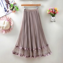 지아의코디여름쉬폰주름롱스커트zi-327