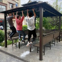 파라고 파고라 썬룸 캐노픽스 야외 원두막 퍼골라, 3x4m 좌식+2테이블+커텐