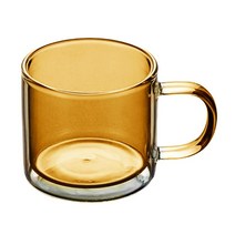 다채로운 이중벽 컵 – 8 oz / 250 ml – 차 커피 에스프레소 등을 위한 1PC 단열 유리 컵, 갈색, 12X8.5X7.6cm