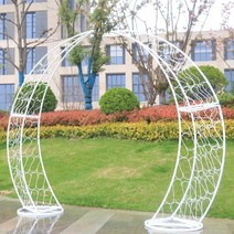 올템블리 호박마차 야외소품 행사용 인테리어 장식, 흰색 아이보리 문/쌍