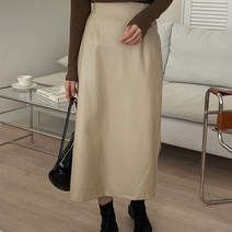 [랜덤플레이] 가을 간절기 하객룩 H라인 레더 롱 스커트