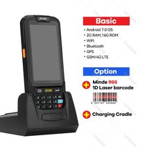 QR 무선 바코드 4G 안드로이드 PDA POS 휴대용 단말기 재고 기계 Honeywell 1D 2D QR 바코드 리더 스캐너, 06 1D Minde966 Charger_03 UK