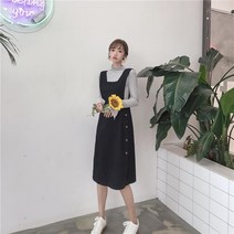 F12162 러블리 소녀 감성 옆단추 면 점프수트 원피스