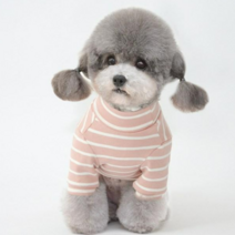 할뭉 강아지 스트라이프 올인원, 핑크