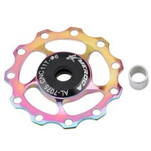 자전거기어변속 드레일러 자전거행어 뒷 변속기 풀리 롤러 합금 자전거 스틸 베어링 자키 가이드 휠 부품 사이클링 액세서리, 11t 다채로운