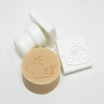 고래 100%HANDMADE 도장 비누 만들기 스탬프, 스템프+손잡이