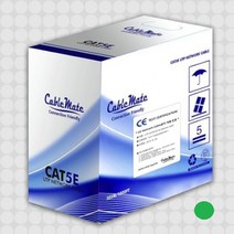 케이블메이트 CAT5e 305M 옐로우 단선 UTP 랜선 랜케이블 시공용 납품용, cat5e utp 305m 그린