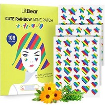 LitBear 무지개 별모양 티트리오일 하이드로콜라이드 여드름패치 18mm/14x10mm, Rainbow Stars   Heart