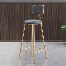 홈바의자 이케아 높은의자 아일랜드식탁 철제, 골드 체어 + 블루 벨벳 75cm