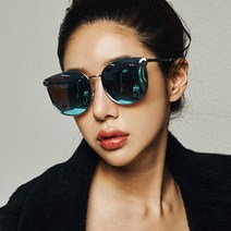 하루홀릭 오버사이 동그란 캣츠아이 편광 컬러 미러 여성선글라스
