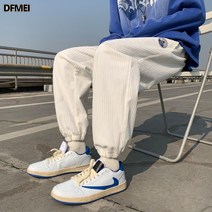 DFMEI 가을 남성복 조거 패션 코듀로이 캐주얼 바지 스트링 트레이닝 팬츠 남