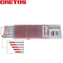 CRETOS 크레토스 텅스텐 토륨 WT20 2% 적색 10개 단위 판매 1판 철 STEEL 스틸 스테인레스 1.6 2.0 2.4 3.2 4.0 텅스텐봉 알곤 용접봉, 텅스텐(적색) 1.0mmx150(10EA)