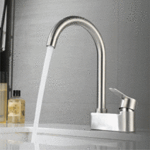 2홀 세면대 수전 무광 스테인리스 욕실 수도꼭지 화장실 투홀 세면수전, 1개