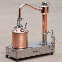 정수기 증류수 기계 메이커 Hydrosol 가정용 소형 미니 에센셜 오일 증류기 순수 구리 브랜디 스틸 위스키 양조 장비, 퀵로드 에센셜 오일 분리기가 있는 20l