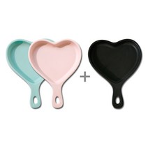 하트 핸들 플레이트 2개 + 1개 무료, 화이트 2P(+1개 랜덤)