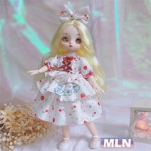 30cm 2D 애니메이션 인형 1/6 Bjd 만화 얼굴 옷 2 차 요소 인형 여아용 두 번째 공주 파란 눈, dolls and clothes, MLN
