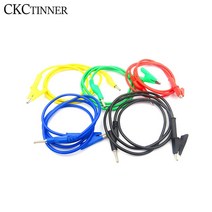 1 개 5 색 클립 양면 클립 테스트 라인 테스트 클램프 커넥터 와이어 1M, 02 Blue