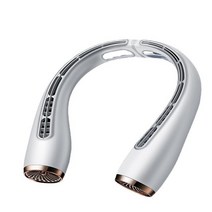 냉난방 캠핑 이동식 에어컨 캐리어 작은방 사무실 책상선풍기 매달린 목 에어컨 선풍기 USB 충전 휴대용, 02 White