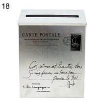 우편함설치 postbox 주택 우편함 벽걸이 방수 전원주택 우체통 뜨거운 판매 레트로 금속 사서함 벽 마운트 메일 상자 사서함 양동이 신문 편지 상자 포스트 정원 장식 메일박스, 18