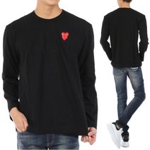 [꼼데가르송] 더블하트 와펜 티셔츠 AZ T292 BLACK