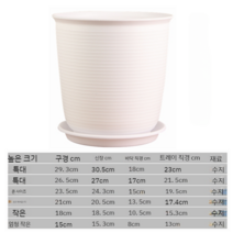 플라스틱화분 강화 모던 분갈이 예쁜화분 베이지, 엑스트라 라지 팩 4개, 수지, 흰색