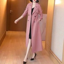 트렌치 코트 미디 가을 핑크 자켓 여성