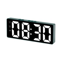GHSHOP 침실 사무실 전자 시계 듀얼 알람 시계 LED 디스플레이, ABS, 비리디안
