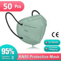 KN95 ffp2mask 승인 FFP2 호흡기 FPP2 ffp3 덴탈마스크, 기본, T08-50PCS Green