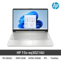 HP 15s-eq3021AU 4세대 AMD 라이젠5 5625U 32GB NVMe 256GB 프리도스, Free DOS, 실버