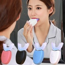효과 전동 U형 칫솔 고주파 미백 초음파 자동양치, 성인_블랙