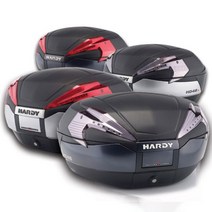 HARDY 하디 HD48 원터치 오토바이 탑박스 48L 샤드, 티타늄/레드렌즈, 1개