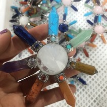 Reiki 7 명상용 차크라 피라미드 천연석 에너지 발생기 크리스탈 보석 육각 포인트 치유 영적 진자, 01 다크 그레이_01 1pcs