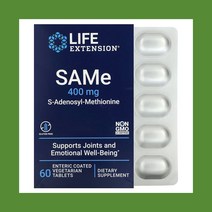 라이프 익스텐션 샘e S-아데노실메티오닌 400mg 60정 Life Extension Same S-Adenosyl-Methionine 400 Mg 60 Tablets, 1개