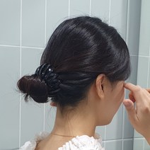 포니테일 올림머리 만두핀 똥머리 헤어핀 블랙