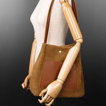 홍대언니 페이크 양털 콤비 숄더백 가방 G2156
