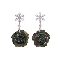 초코잼 자개 장미 이어링