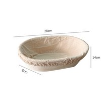 제빵발효기 가정용 식빵 타원형 등나무 빵 발효 바구니 그릇 휴대용 반죽 교정 Banneton 식품 저장 용기, 04 28x14x8cm
