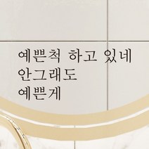 어썸투데이 예쁜 감성 문구 레터링 스티커 예쁜척하고 있네 안 그래도 예쁜게, L-003, 검정